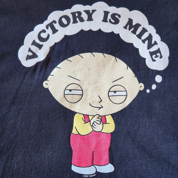 Stewie Griffin Victory Is Mine Family Guy Ripple Junction L Blk Graphic T-Shirt - Picture 1 of 6